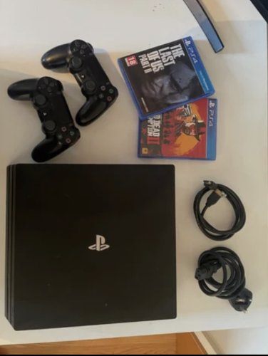 Sony Playstation 4 Pro 1TB Console - Black w/ 2x Black Controller + TLOU2 & RDR2